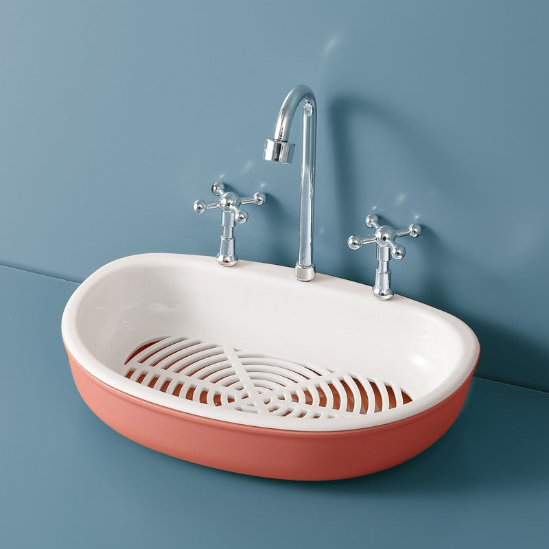Creative Faucet Sink Soap Box Bathroom Non-Perforated Viscose Drain Double-Layer Soap Box