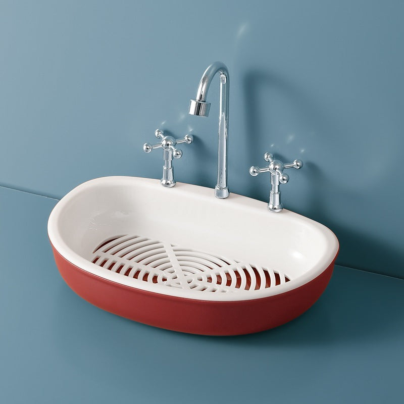 Creative Faucet Sink Soap Box Bathroom Non-Perforated Viscose Drain Double-Layer Soap Box