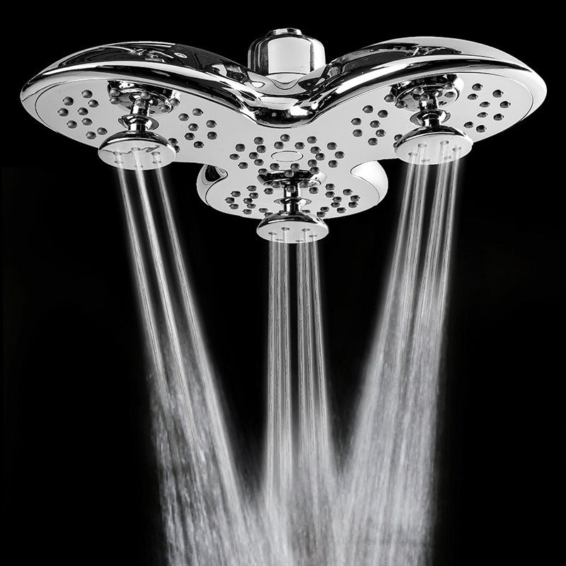 Multifunctional Pressurized Shower Top Shower Hotel Bathroom Rain Shower Nozzle Three-Block Large Shower Plastic Nozzle