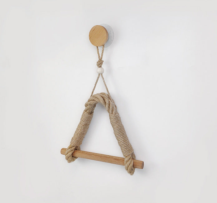 Hand-woven paper roll holder toilet punch-free toilet tissue box paper towel holder toilet paper holder toilet paper twine