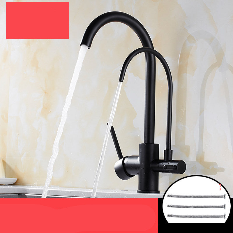 Kitchen Sink Three-in-one Faucet Hot And Cold Pull Type