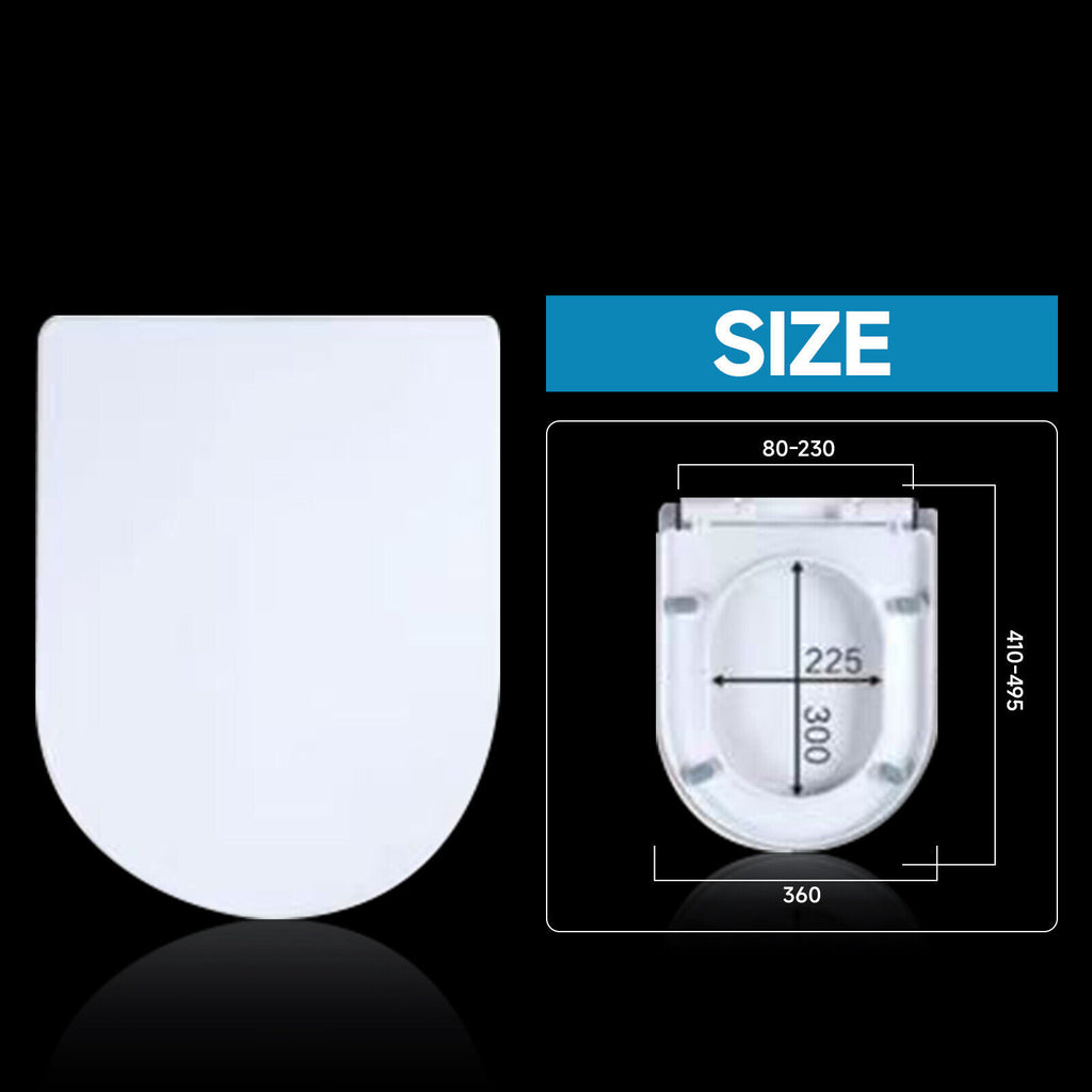 NEW LUXURY BATHROOM SLOW SOFT CLOSE D-SHAPE TOILET SEAT SEATS WC HEAVY DUTY