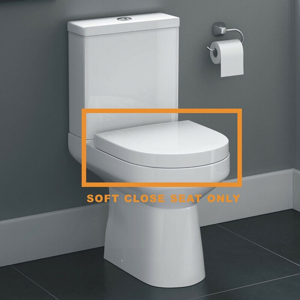 NEW LUXURY BATHROOM SLOW SOFT CLOSE D-SHAPE TOILET SEAT SEATS WC HEAVY DUTY