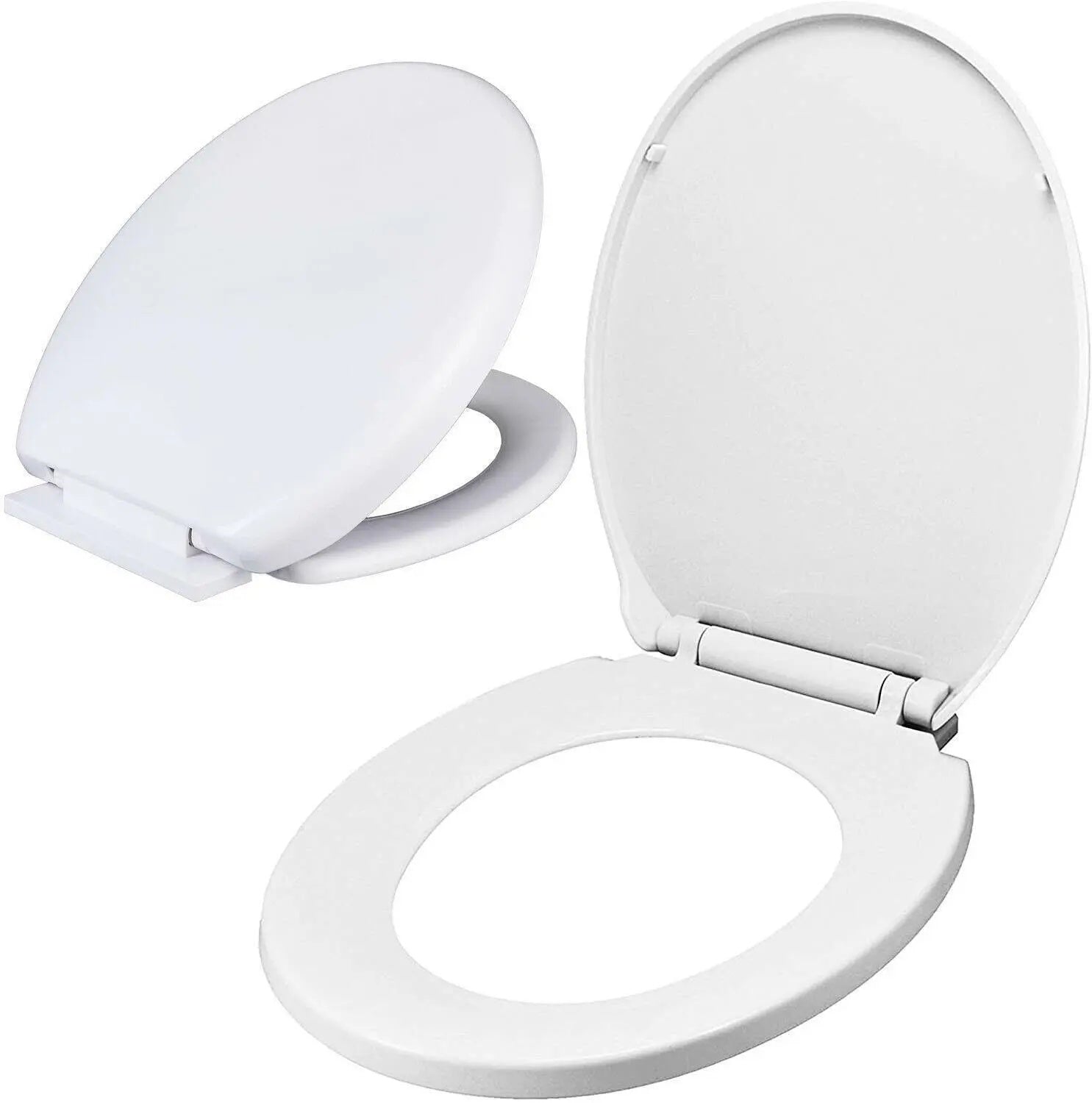 NEW LUXURY BATHROOM SLOW SOFT CLOSE D-SHAPE TOILET SEAT SEATS WC HEAVY DUTY