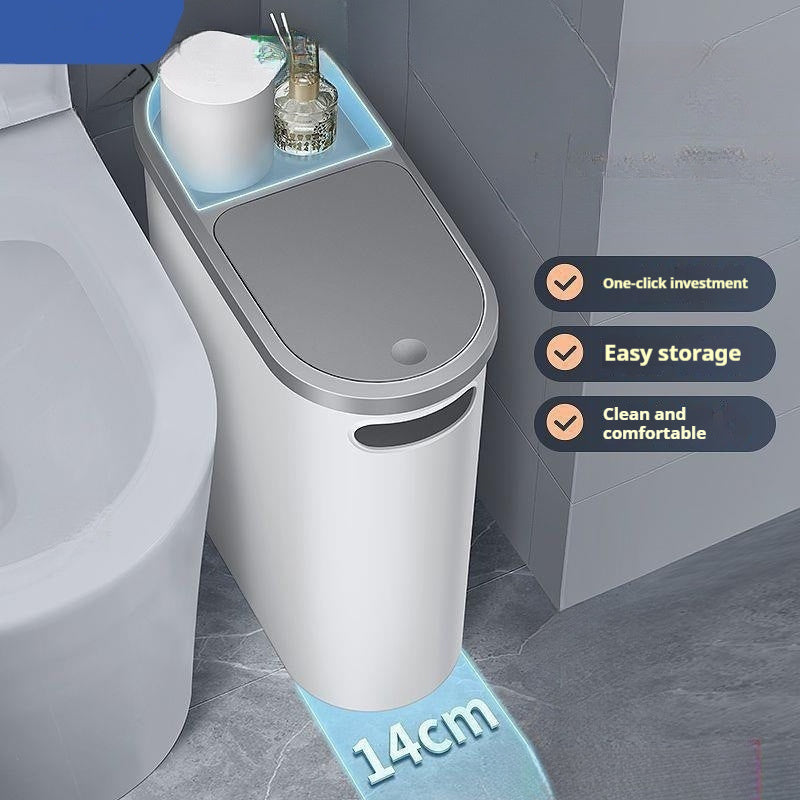 Toilet Gap Pressing Trash Can Household With Lid Toilet Storage Capacity Wastebasket Mo Free Shipping
