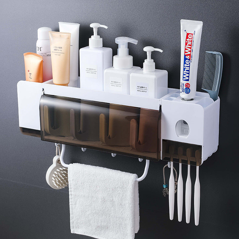Toothbrush holder for toilet storage