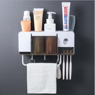 Toothbrush holder for toilet storage