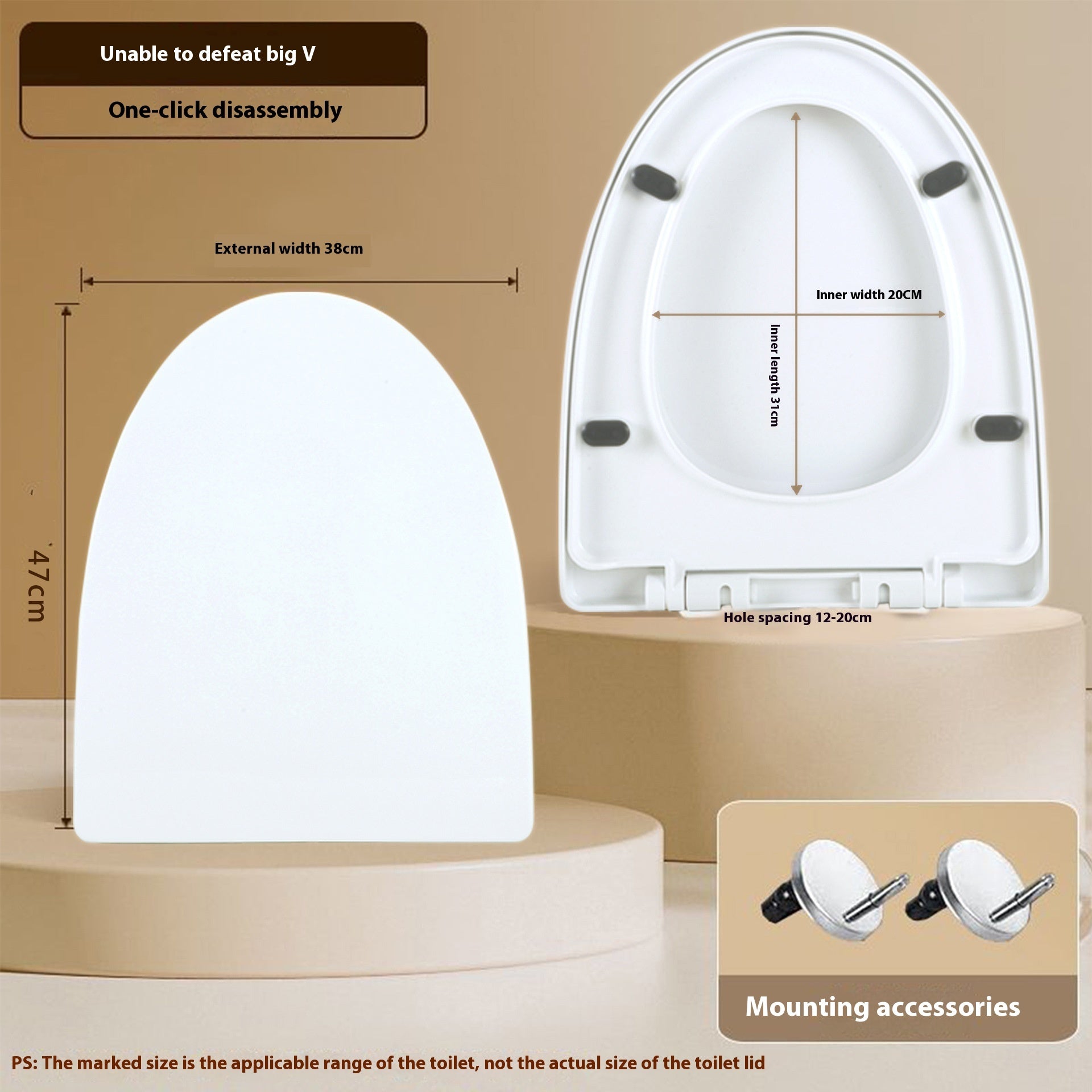 Toilet Lid Home Versatile U-shaped Thickened