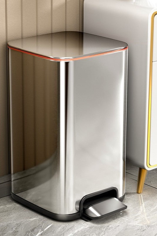 Light Luxury Toilet Toilet Large Capacity Stainless Steel Foot Bin With Lid