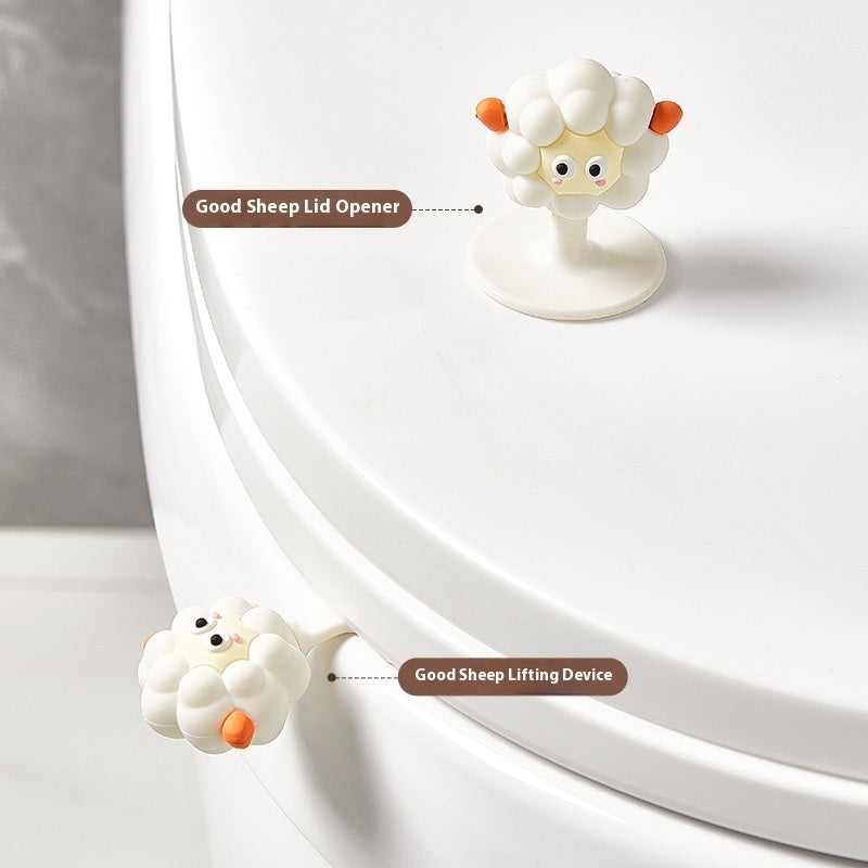 Toilet Lid Handle Is Not Dirty. Hand Lift Lid Handle