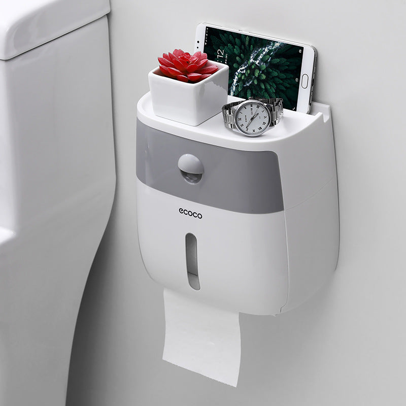 Double-layer Tissue Box Storage Rack For Toilet And Toilet Paper Box