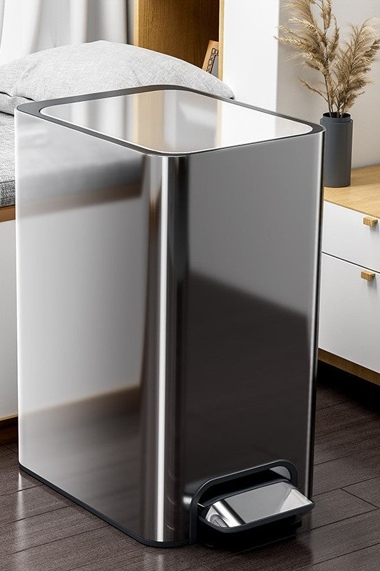 Light Luxury Toilet Toilet Large Capacity Stainless Steel Foot Bin With Lid