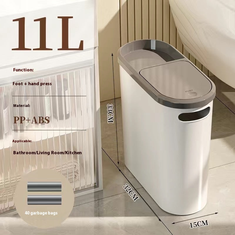 Toilet Gap Pressing Trash Can Household With Lid Toilet Storage Capacity Wastebasket Mo Free Shipping