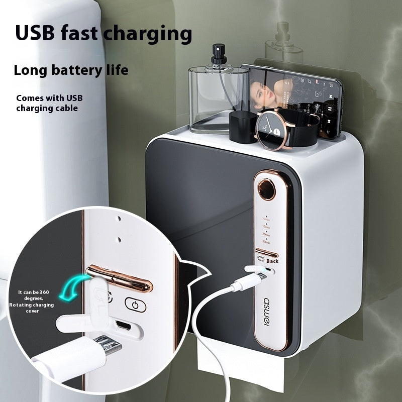 Smart Aromatherapy Tissue Box Bathroom Toilet Paper Storage Rack Punch-free Waterproof