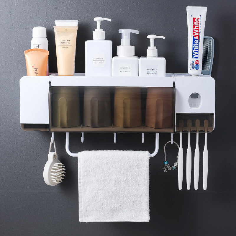 Toothbrush holder for toilet storage