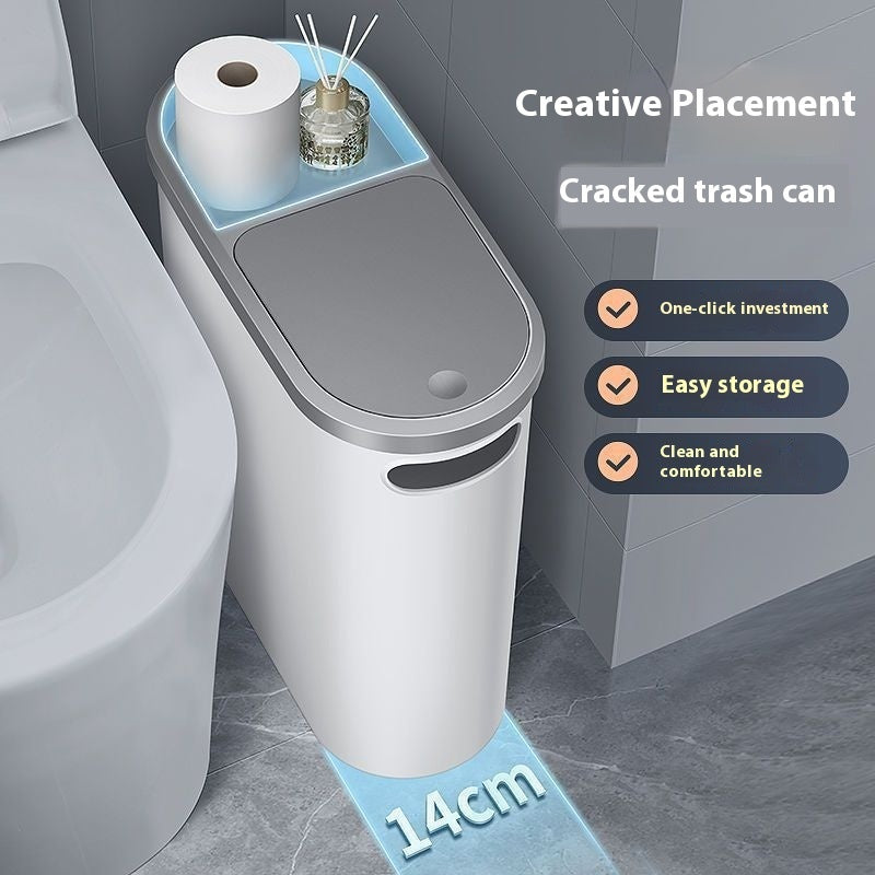 Toilet Gap Pressing Trash Can Household With Lid Toilet Storage Capacity Wastebasket Mo Free Shipping