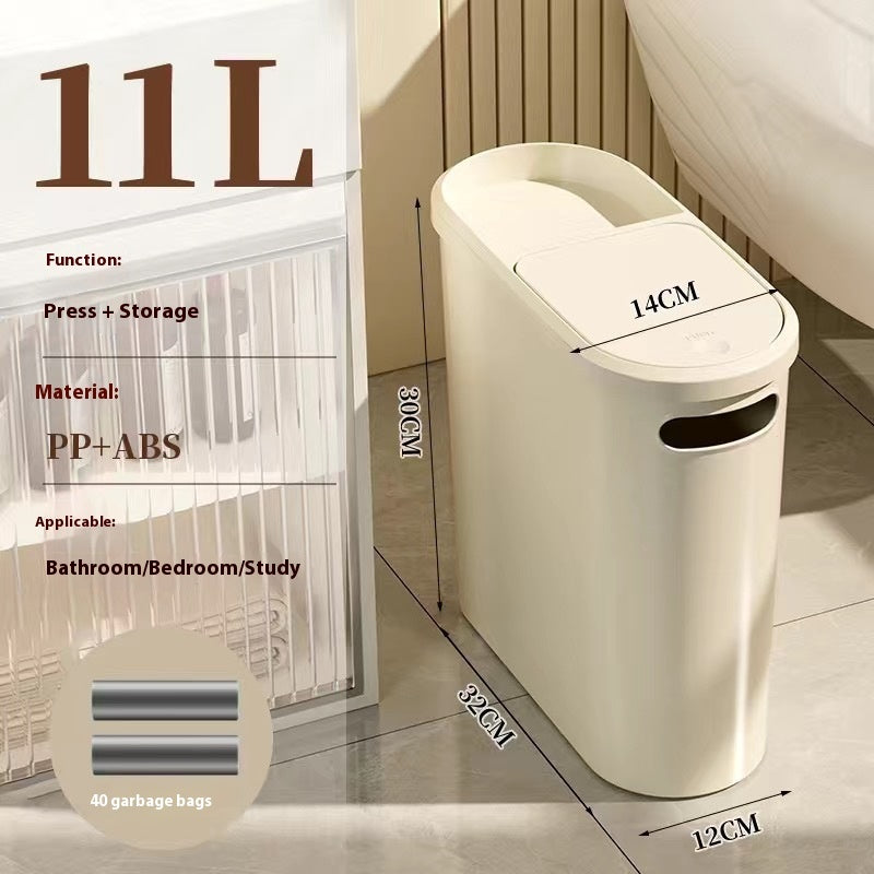 Toilet Gap Pressing Trash Can Household With Lid Toilet Storage Capacity Wastebasket Mo Free Shipping