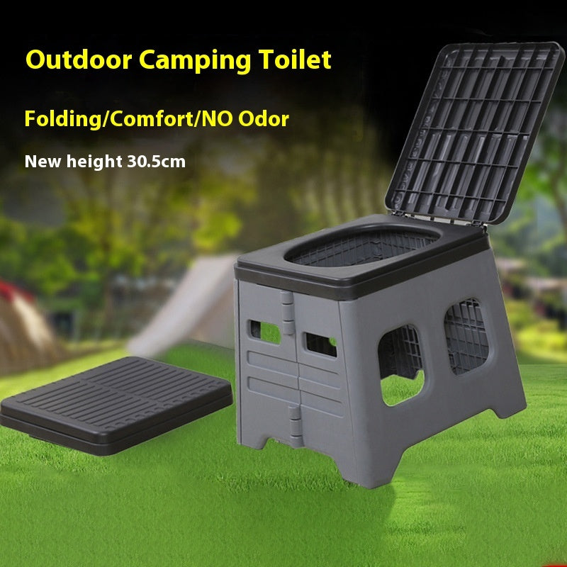 Portable Foldable Toilet With Lid For Odor Removal