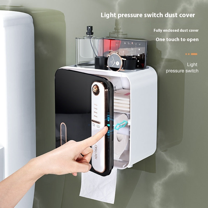 Smart Aromatherapy Tissue Box Bathroom Toilet Paper Storage Rack Punch-free Waterproof