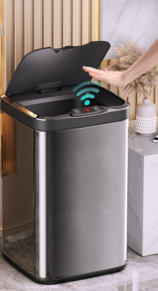 Light Luxury Toilet Toilet Large Capacity Stainless Steel Foot Bin With Lid